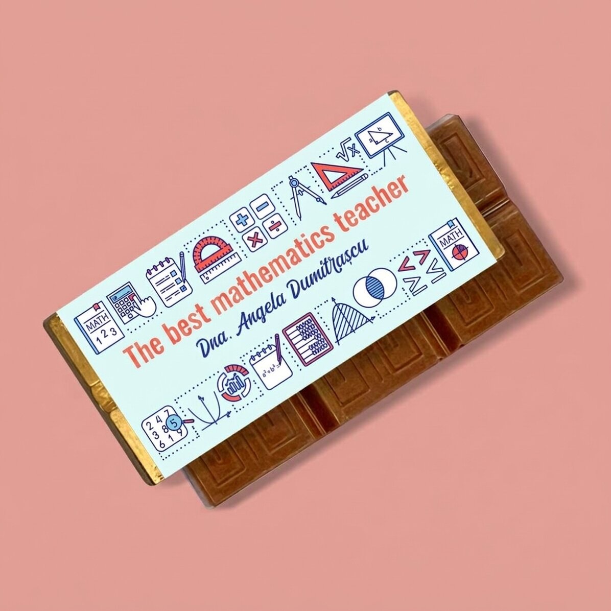 Gepersonaliseerde mini-chocoladereep met boodschap - Wiskunde