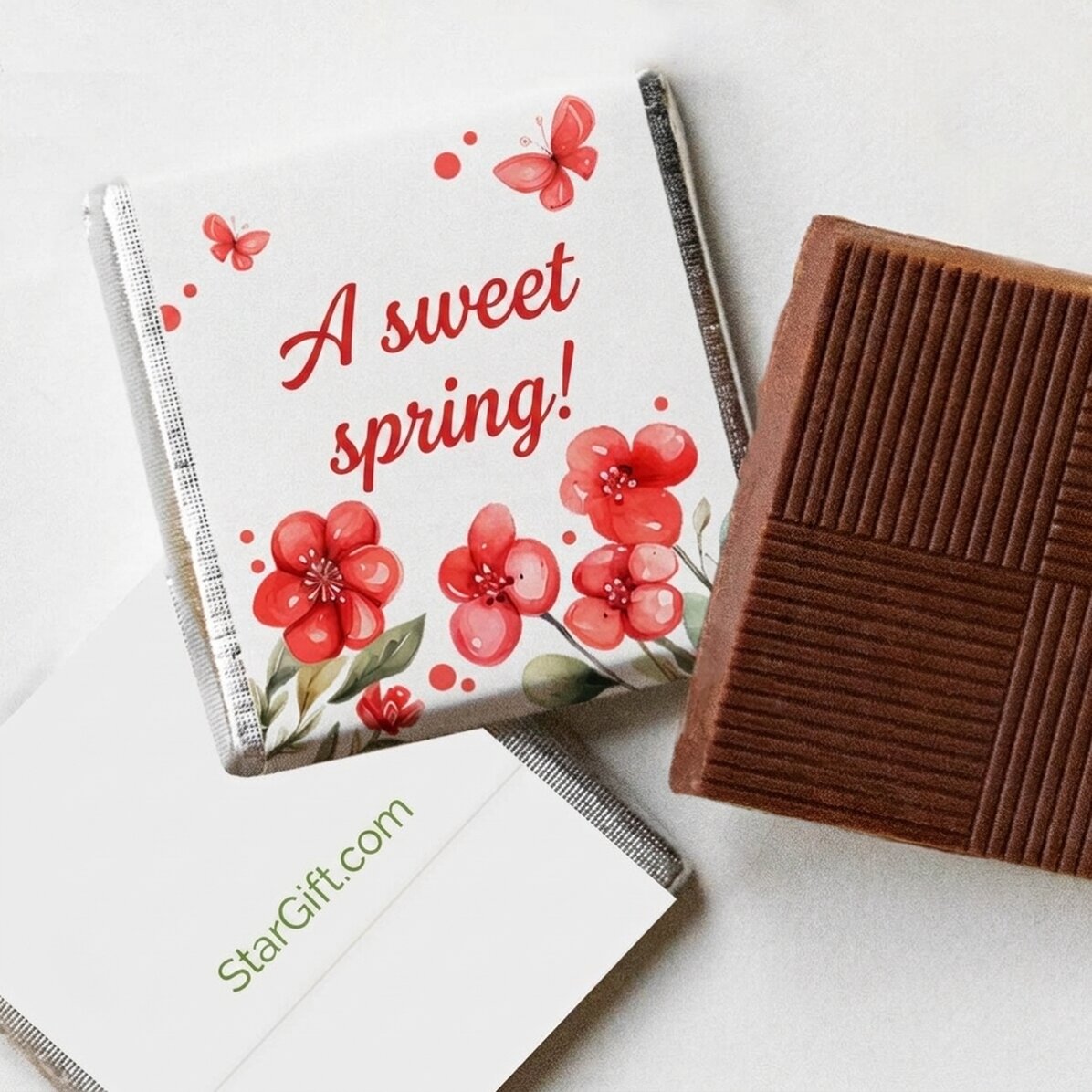 Gepersonaliseerde mini-chocolade met boodschap - Een zoete lente