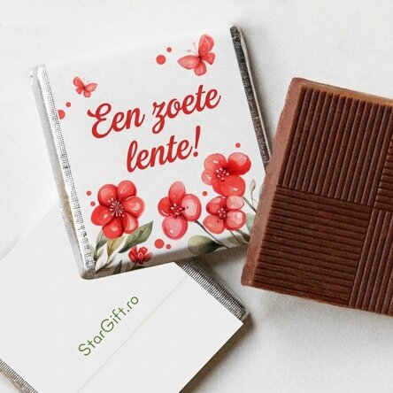 Gepersonaliseerde mini-chocolade met boodschap - Een zoete lente