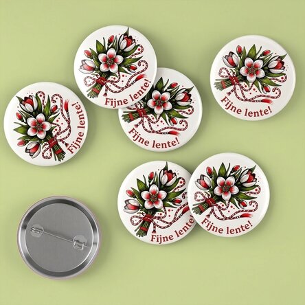 Set van 6 buttons - Heerlijke lente!