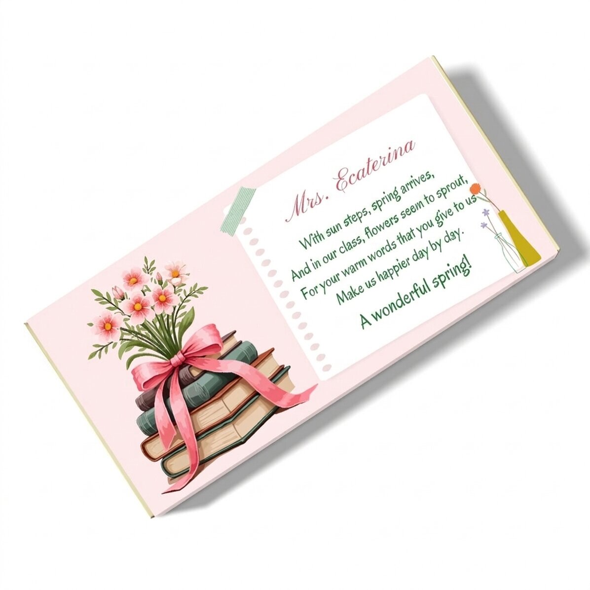 Chocolade met een persoonlijk lenteboodschap