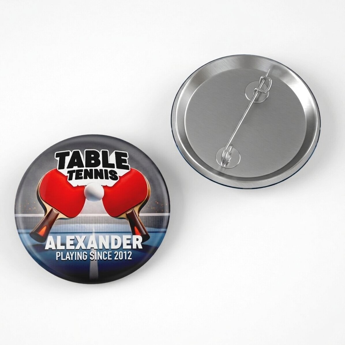 Gepersonaliseerd insigne met tekst - Tafeltennis
