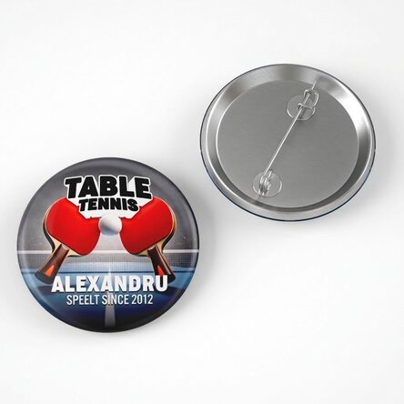 Gepersonaliseerde button met tekst - Tafeltennis