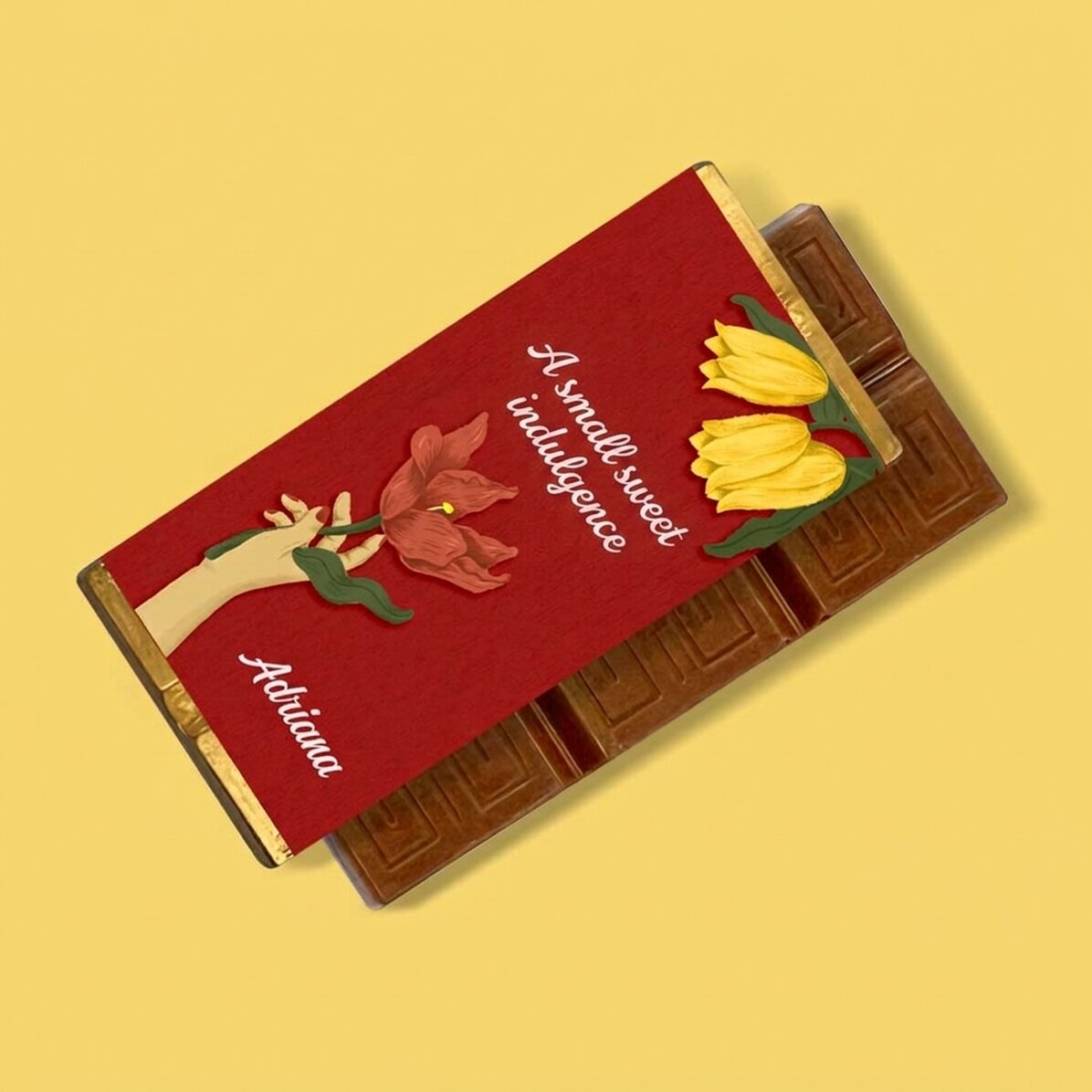 Gepersonaliseerde mini-chocoladereep met tekst - Flowers