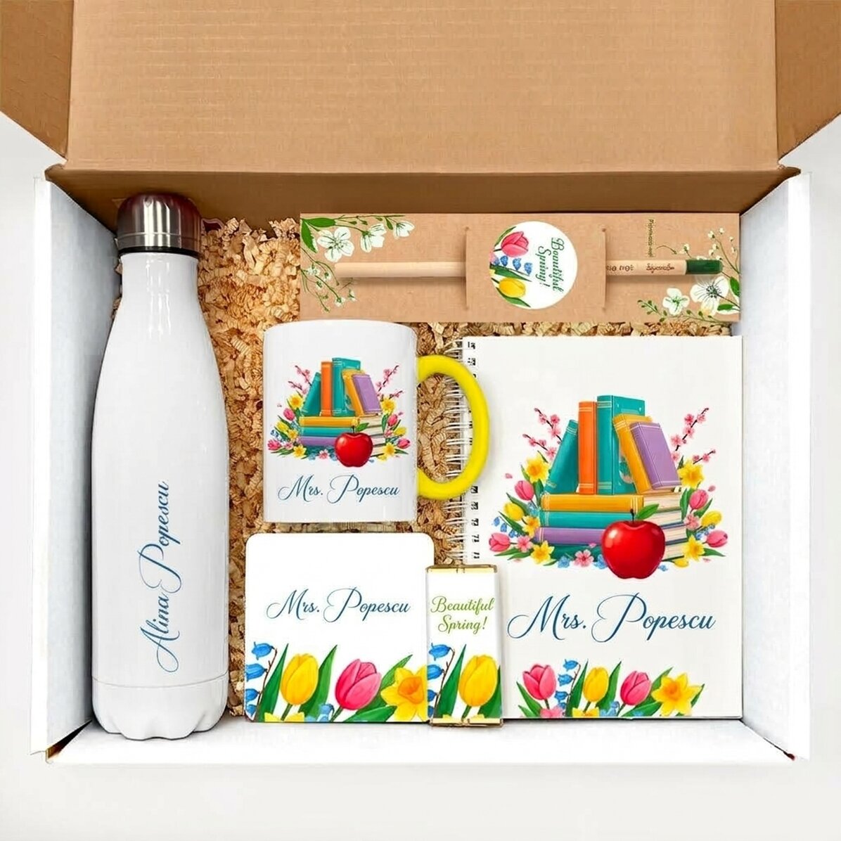 Cadeauset voor leraressen - Boeken en bloemen