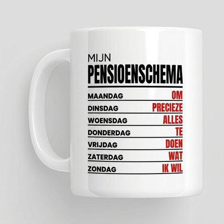 Mok met tekst - Wekelijkse planning