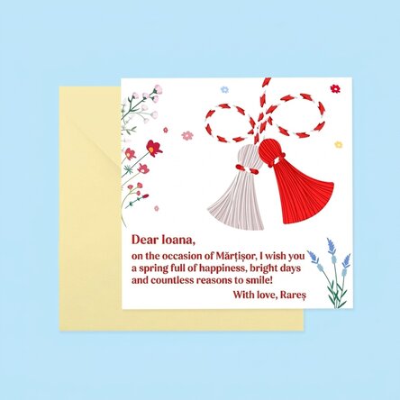 Personalised square card with text