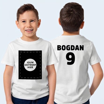 Gepersonaliseerd katoenen T-shirt voor meisjes – achterkant met jouw afbeelding en tekst