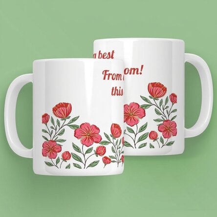 Personalised mug with text - Floral