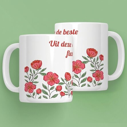 Gepersonaliseerde mok met tekst - Floral
