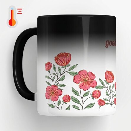 Gepersonaliseerde magische mok met tekst - Floral