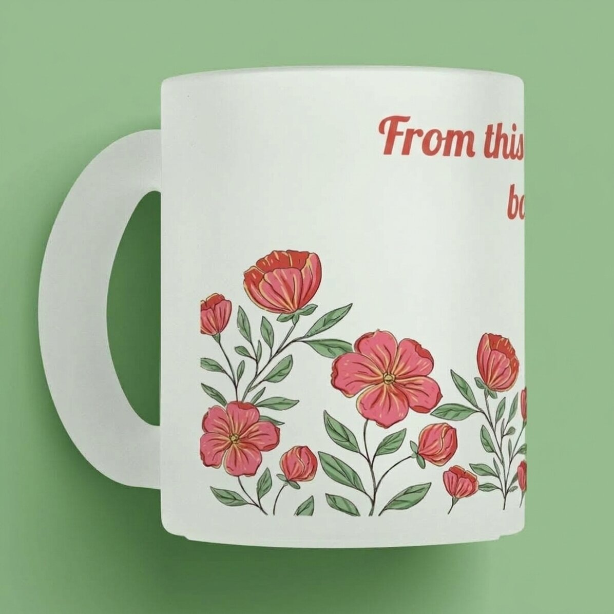 Gepersonaliseerde mok met tekst - Floral