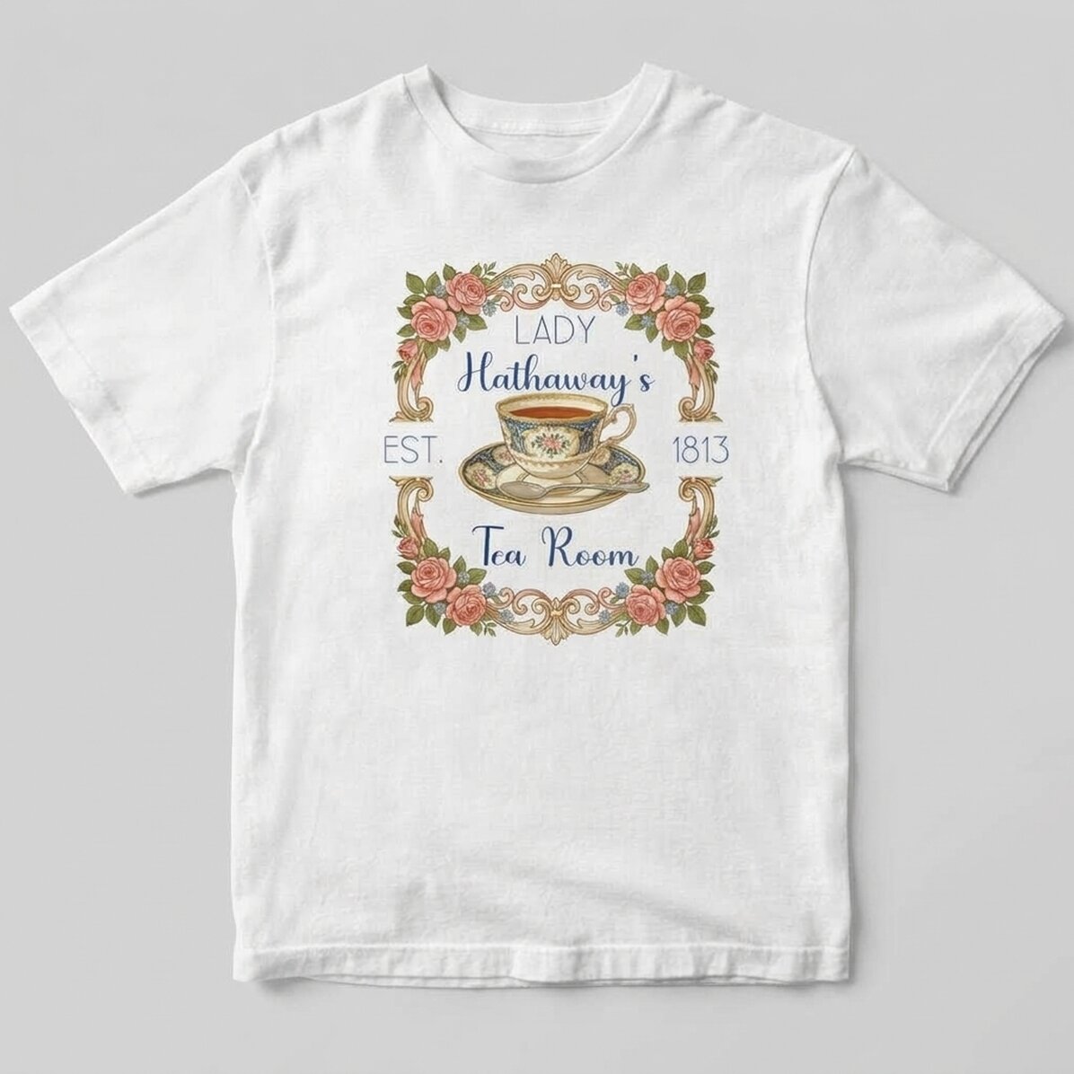 Katoenen T-shirt met gepersonaliseerde tekst - Tea House