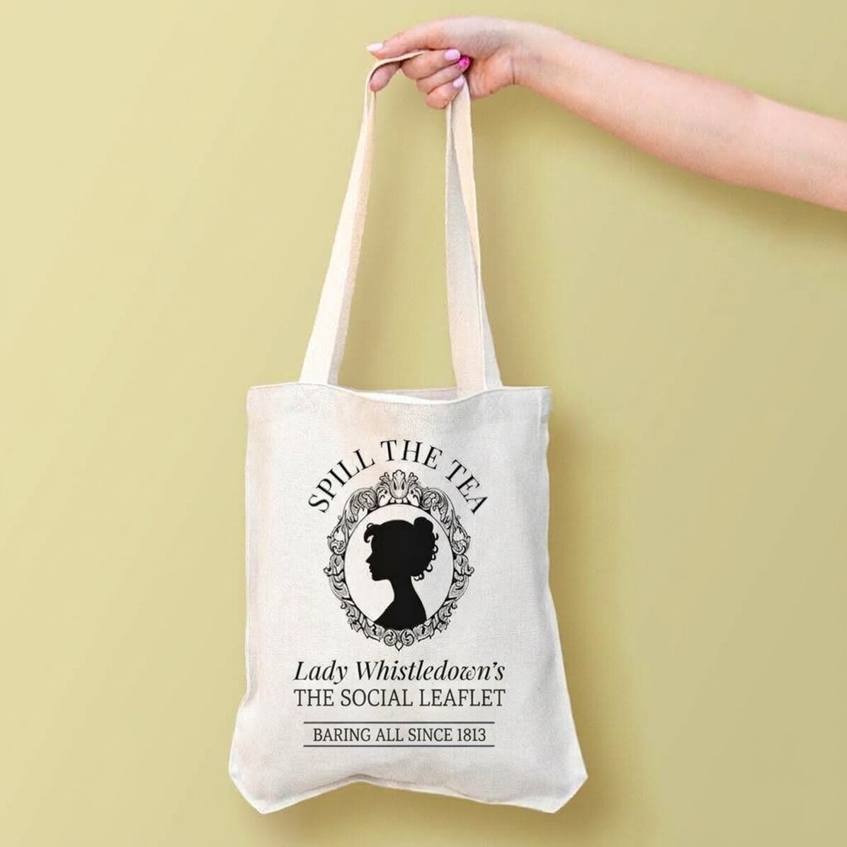 Personalised tote bag with text - Spill the tea