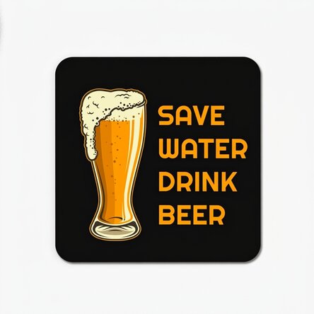 Bekerhouder met tekst - Save water, drink beer