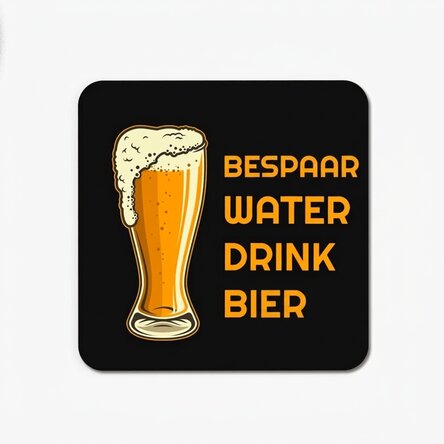 Bekerhouder met tekst - Save water, drink beer