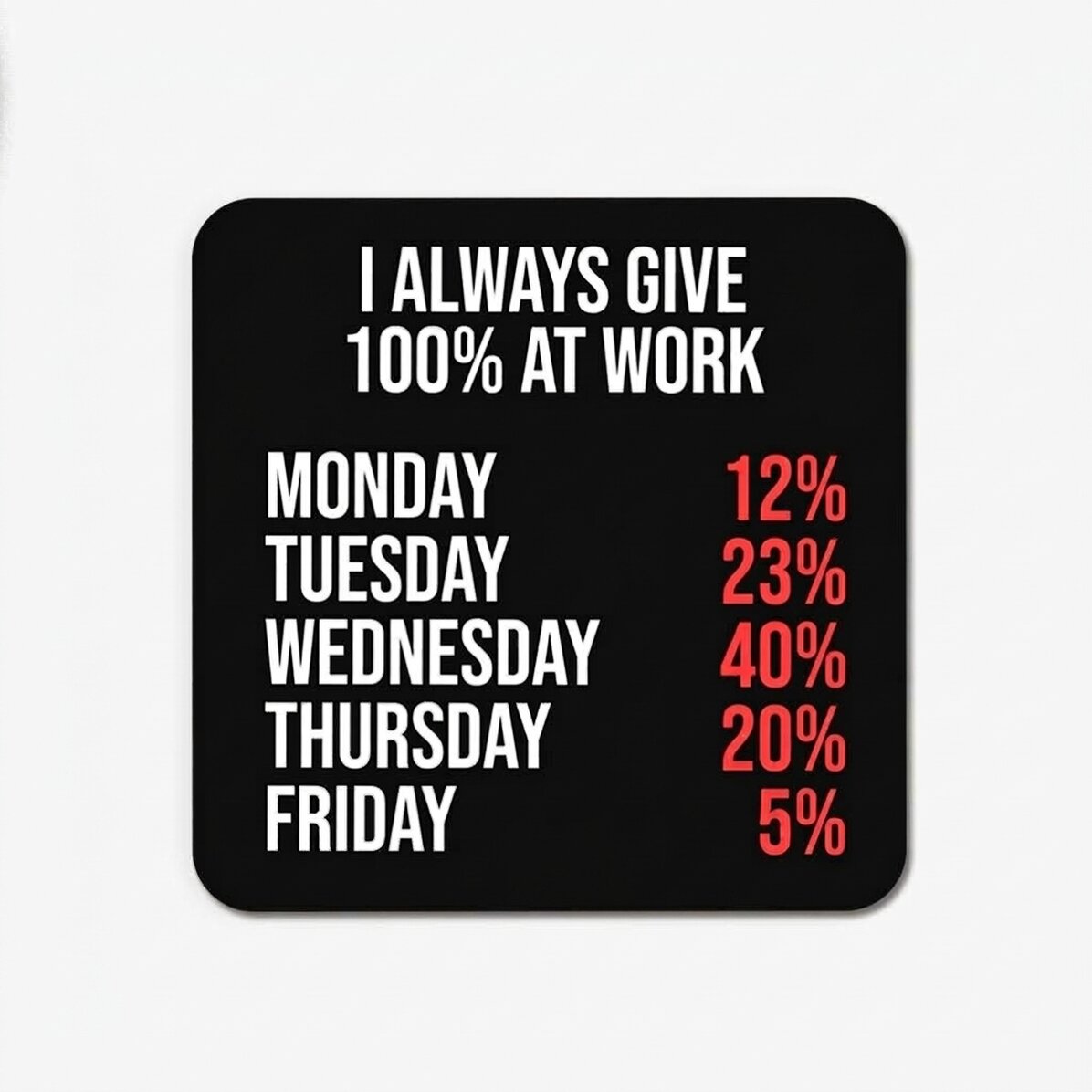 Bekerhouder met tekst - 100% at work