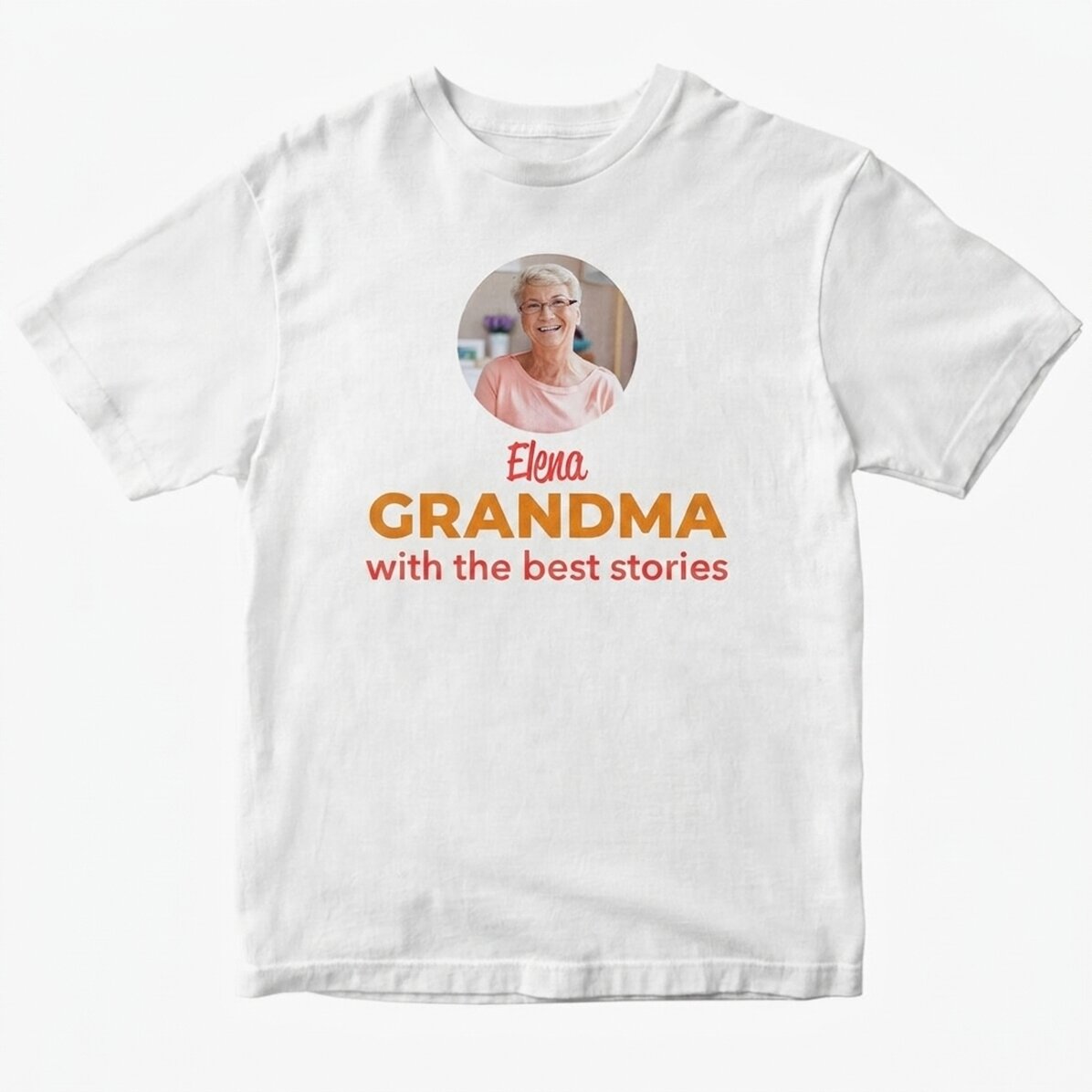 Katoenen T-shirt met gepersonaliseerde tekst - Oma