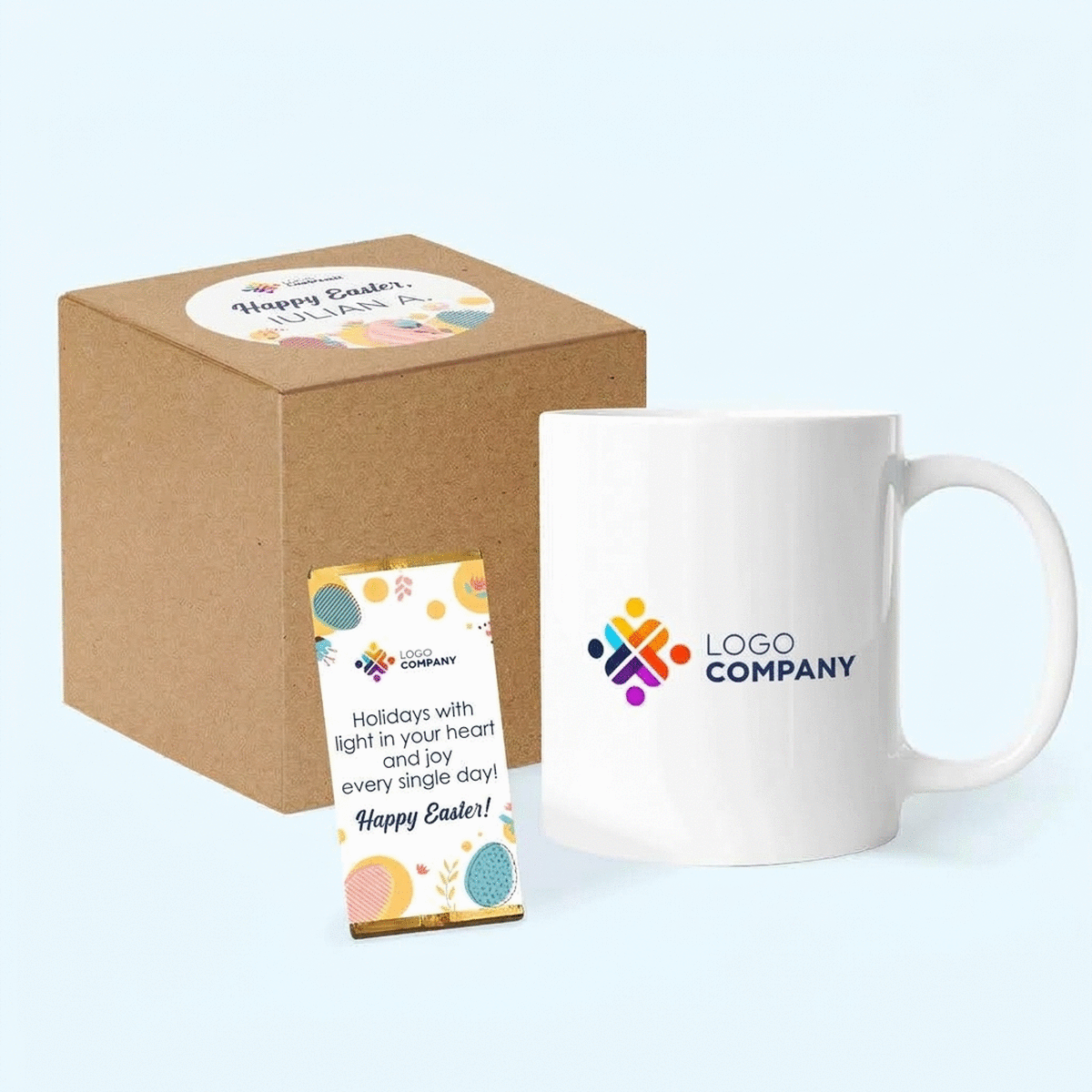 Gepersonaliseerde cadeauset met logo - Fijne Pasen