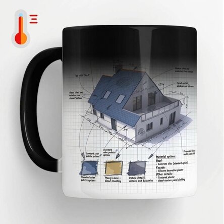 Gepersonaliseerde thermosbeker met tekst voor architecten