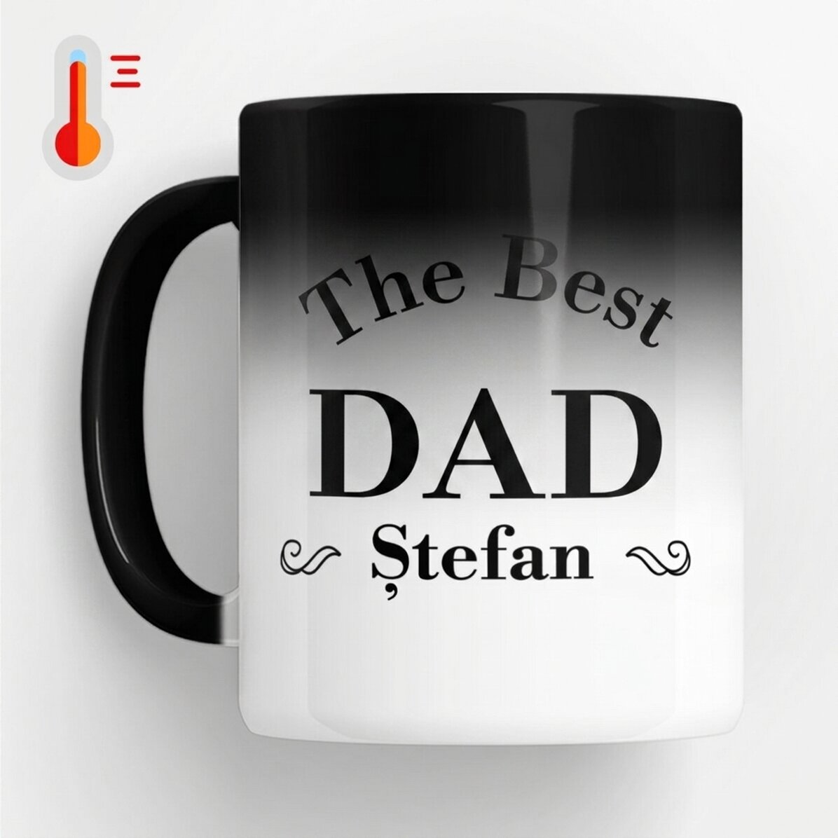 Gepersonaliseerde magische mok met tekst - De beste papa
