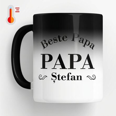 Gepersonaliseerde magische mok met tekst - De beste papa