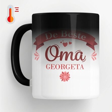 Gepersonaliseerde magische mok met tekst - De beste oma