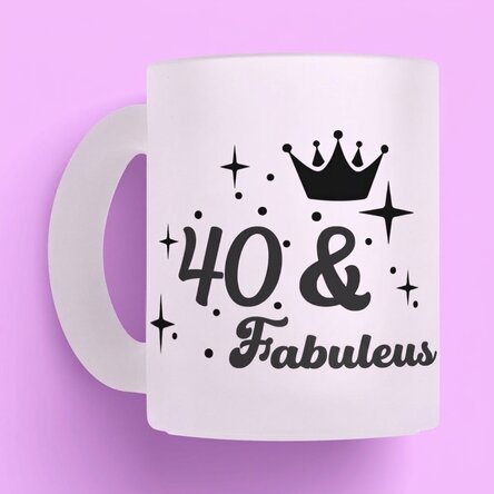 Gepersonaliseerde matte glazen mok met tekst voor een verjaardag - Fabuloasa