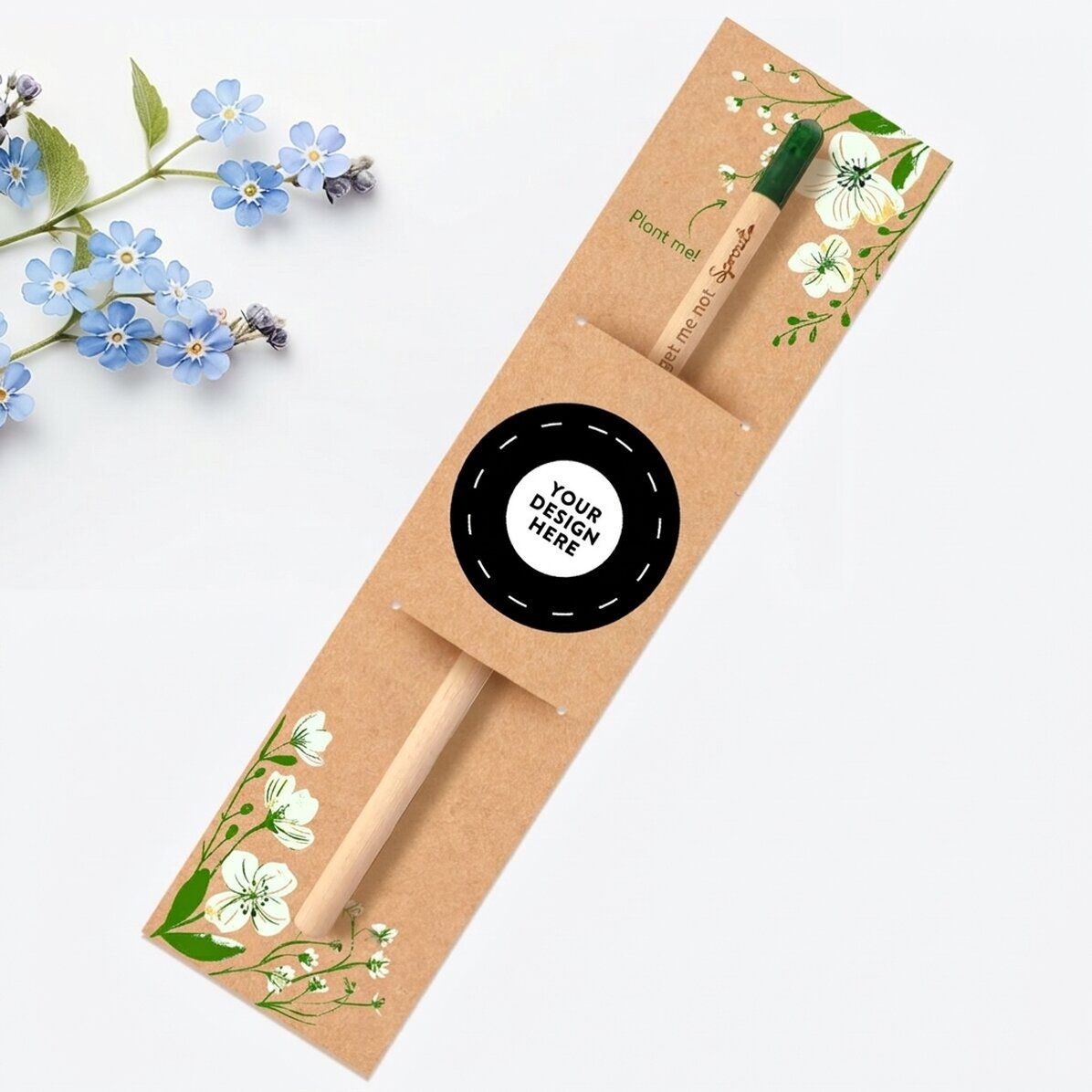 Gepersonaliseerd plantbaar potlood met jouw eigen ontwerp