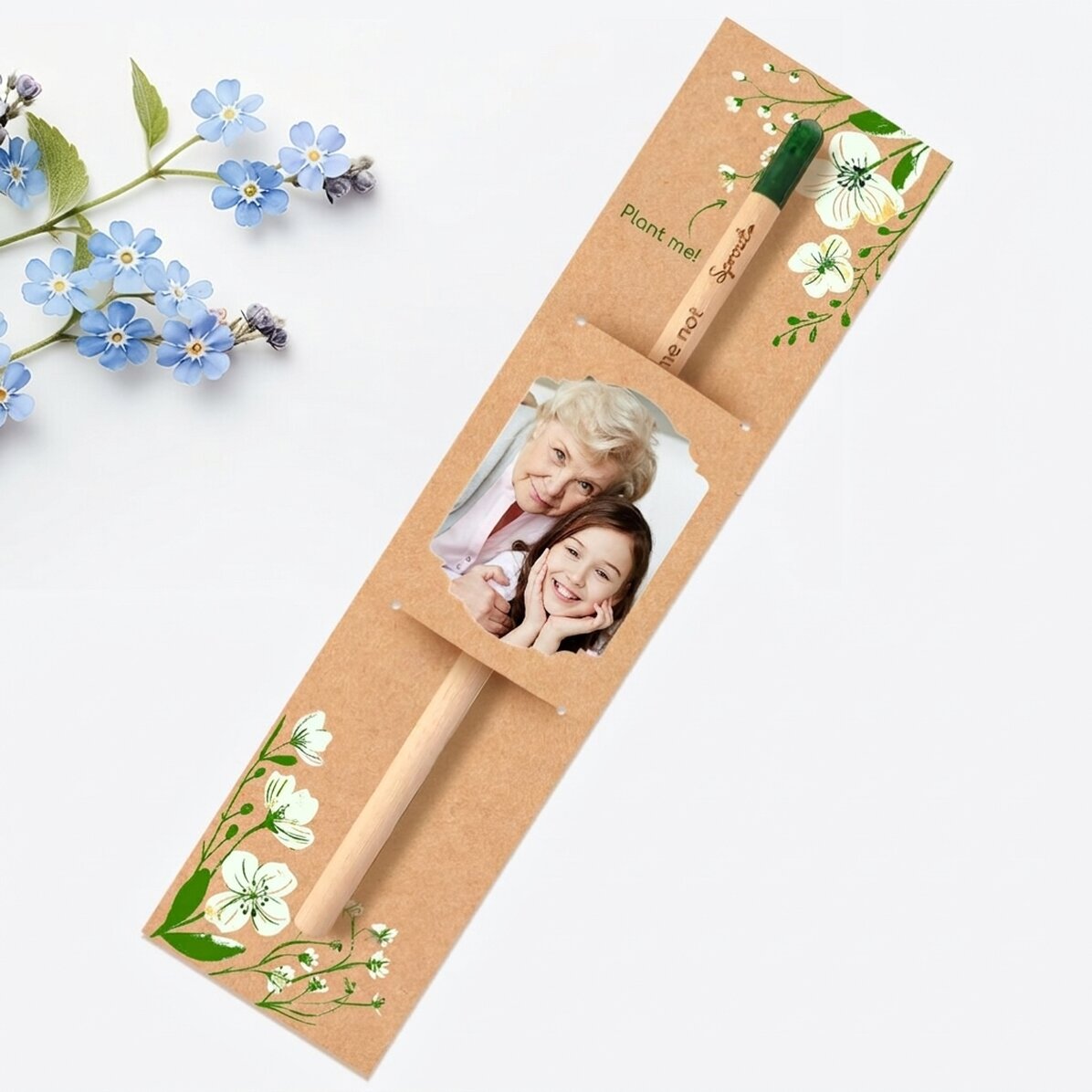 Gepersonaliseerd plantbaar potlood met een foto