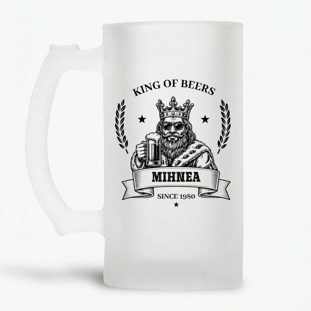 Gepersonaliseerde bierpul met tekst - De koning van het bier