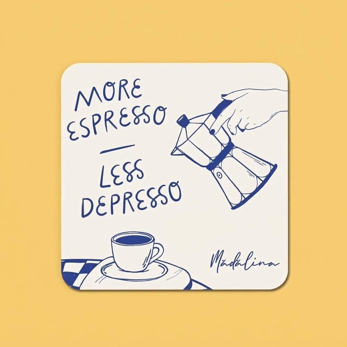 Glashouder met naam erop - More espresso