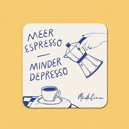 Glashouder met naam erop - More espresso