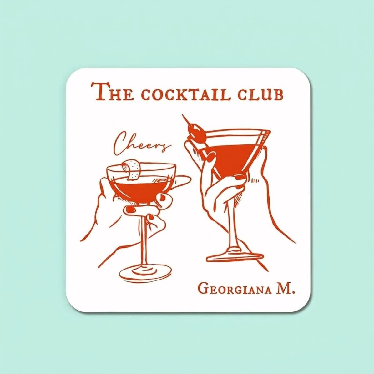 Glashouder met naam erop - The cocktail club