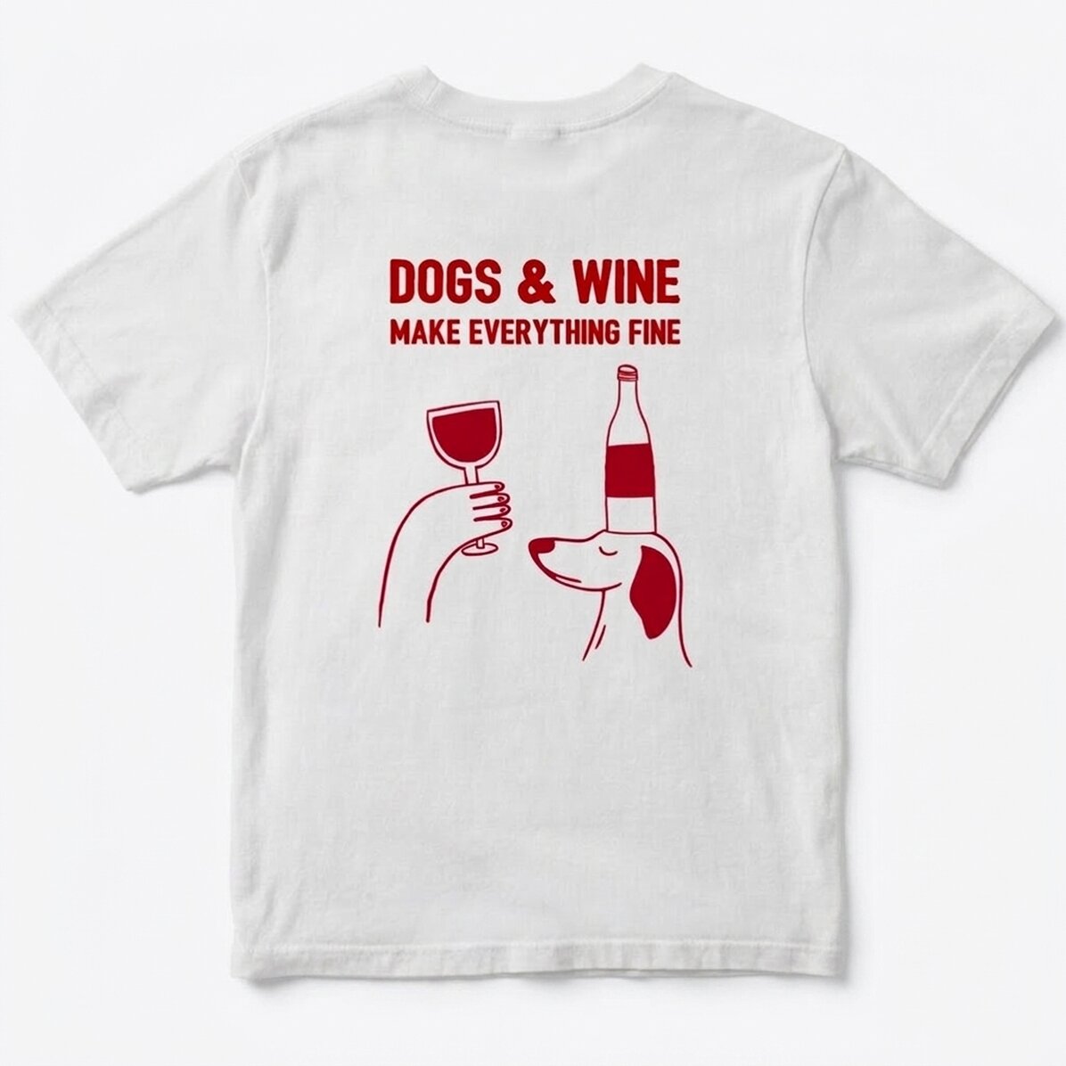 Katoenen T-shirt met gepersonaliseerde tekst - Wine