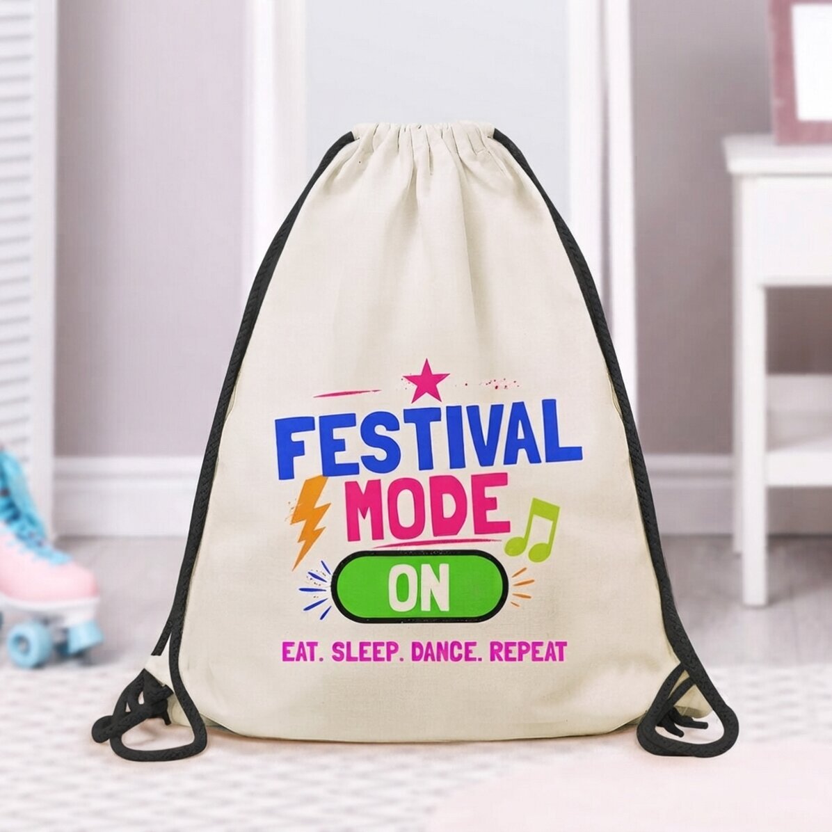 Rugzak met persoonlijke boodschap - Festival mode on