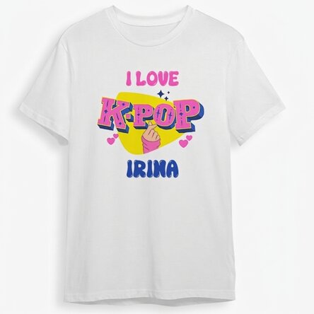 Katoenen T-shirt voor kinderen, gepersonaliseerd met tekst - Kpop