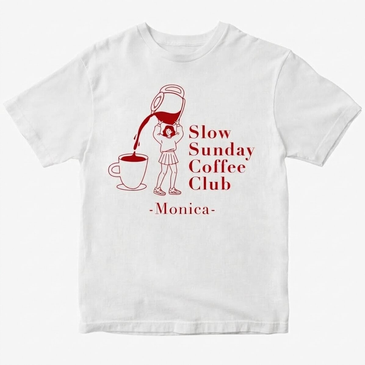 Katoenen T-shirt met gepersonaliseerde tekst - Coffee