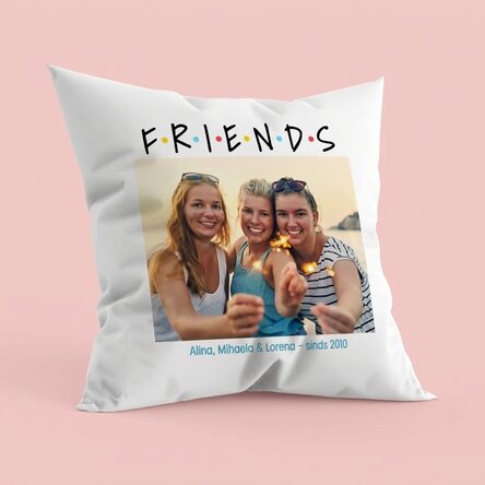 Gepersonaliseerd kussen met een foto en een boodschap - FRIENDS