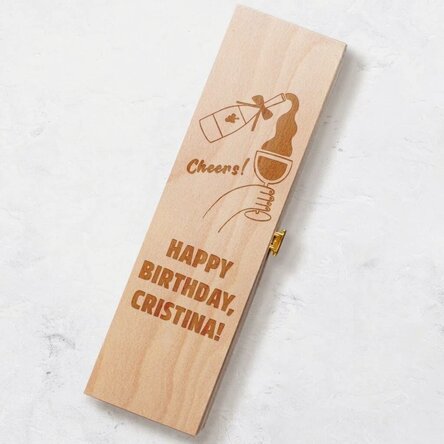 Gepersonaliseerde wijnkist - Happy Birthday