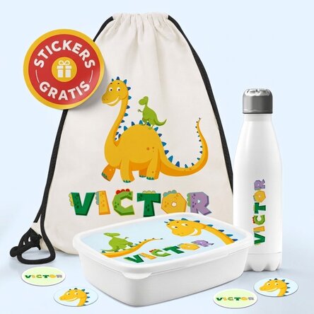 Gepersonaliseerde set voor de kleuterschool of basisschool – Dino