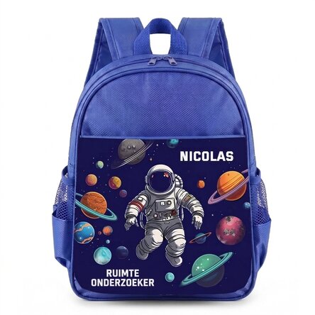 Gepersonaliseerde schooltas met tekst - Astronaut