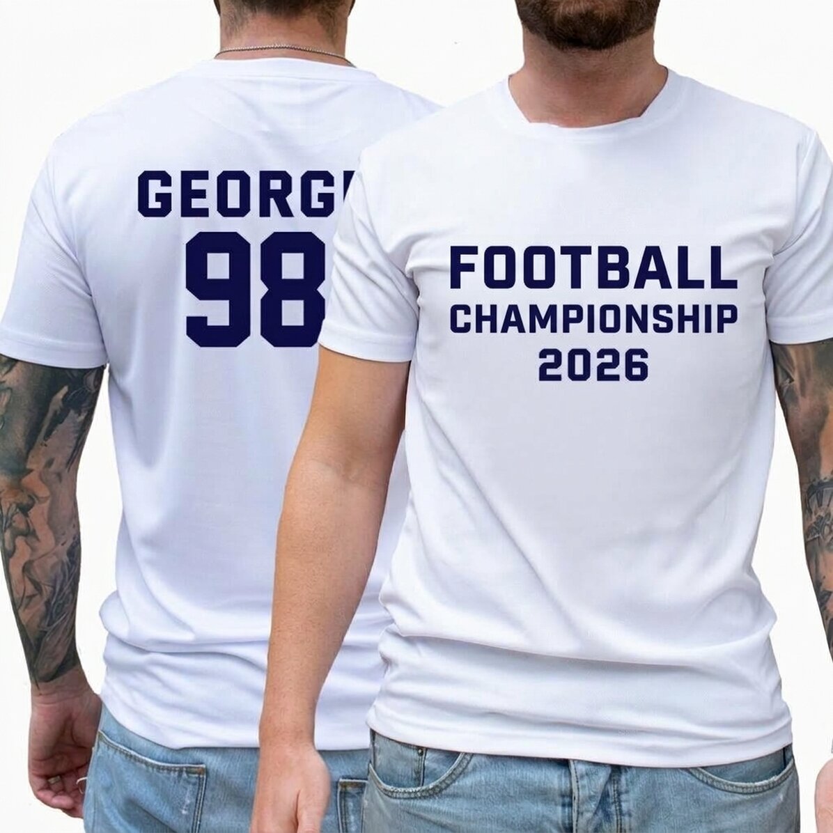 Gepersonaliseerd sportshirt met tekst aan beide kanten