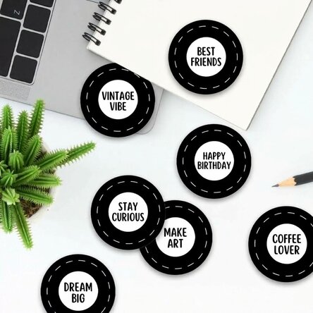 Set ronde stickers (zelfklevende etiketten) met jouw eigen ontwerp