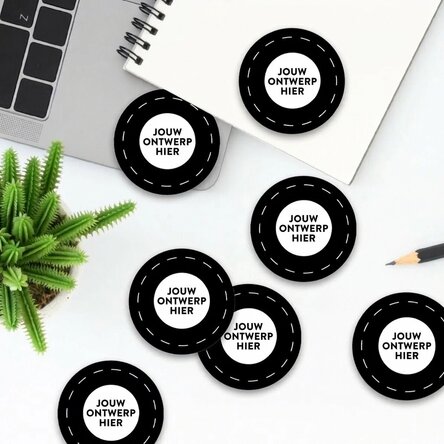 Set ronde stickers (zelfklevende etiketten) met jouw eigen ontwerp