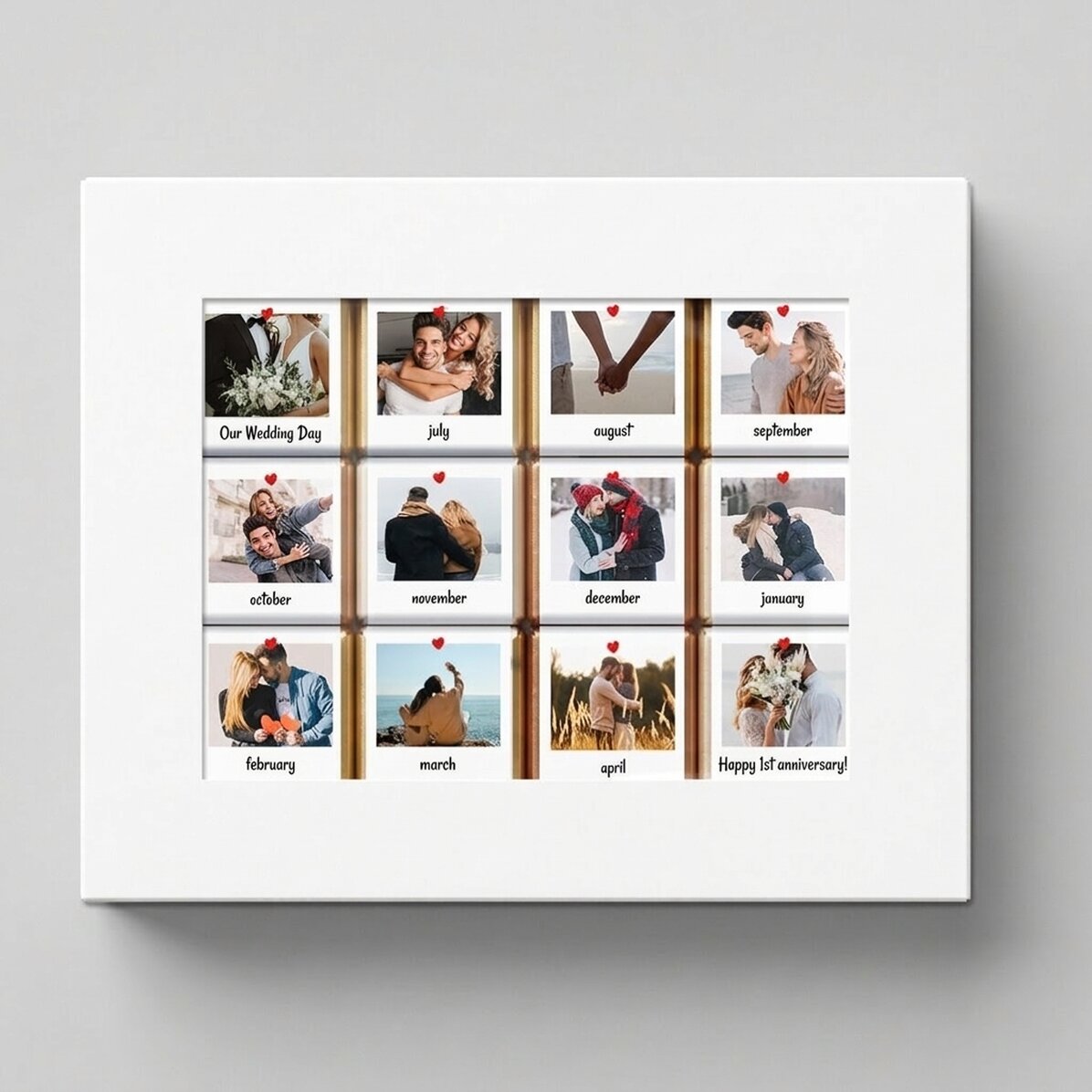 Geschenkdoos met 12 mini-chocoladehapjes, gepersonaliseerd met foto