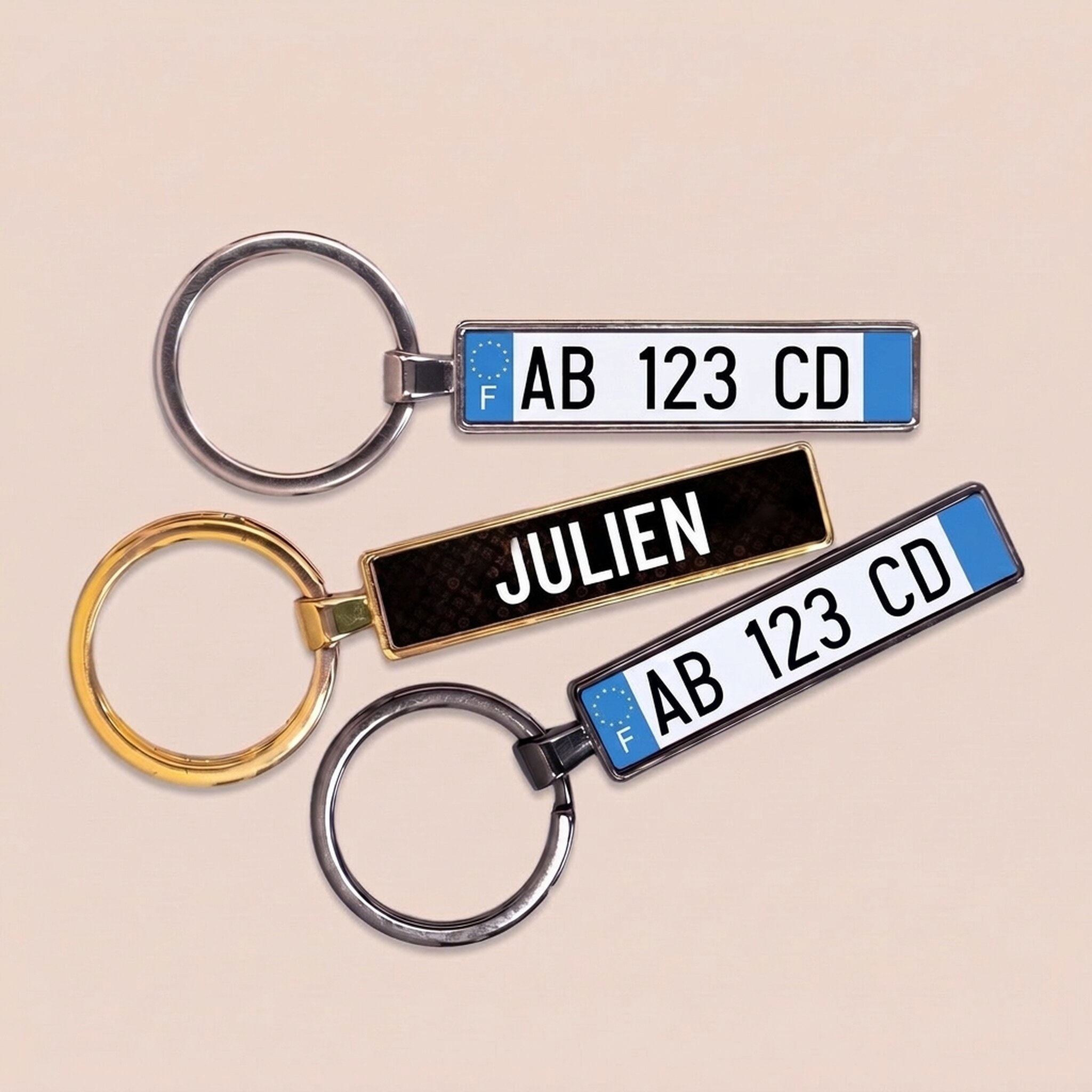 Gepersonaliseerde sleutelhanger met Frans kenteken