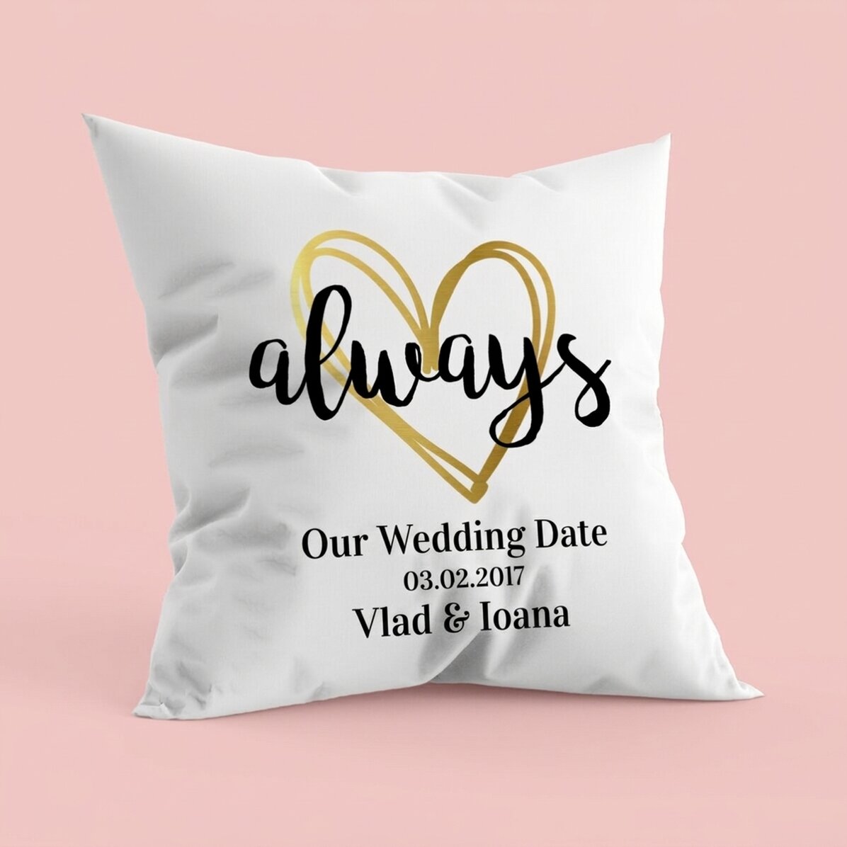 Gepersonaliseerd kussen voor koppels - always
