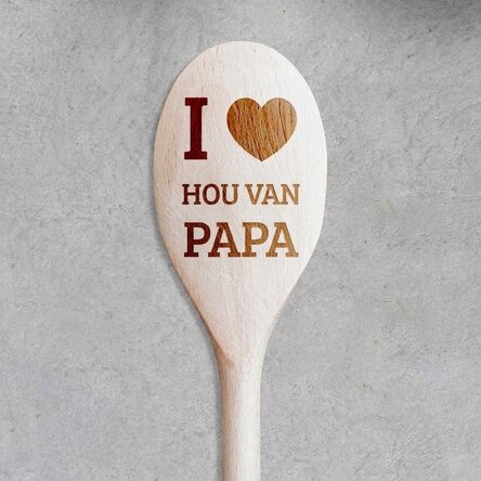 Gepersonaliseerde houten lepel - I love you