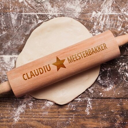 Op maat gemaakte houten deegroller - Star Baker
